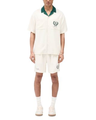 Crest Embroidered Oversized Fit Camp Shirt