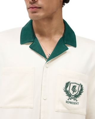 Crest Embroidered Oversized Fit Camp Shirt