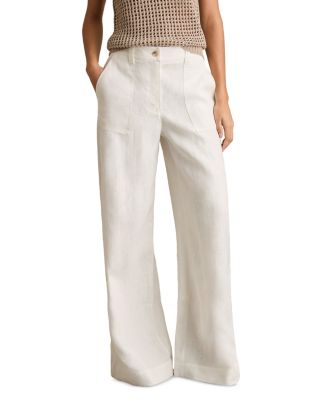 REISS - Ashby Wide Leg Linen Pants