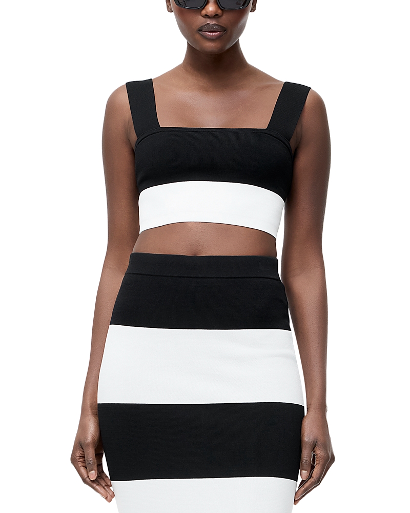French Connection Bodycon Knit Top In Black/white
