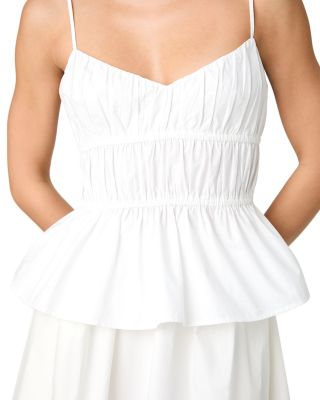 Poplin Strappy Peplum Top