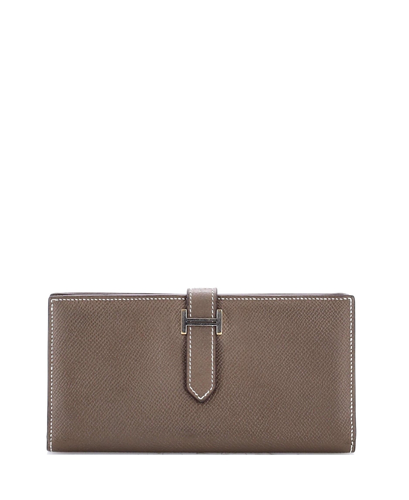 Pre-owned Pre-owned Hermes Hermes Long Bearn Wallet Epsom In Gray