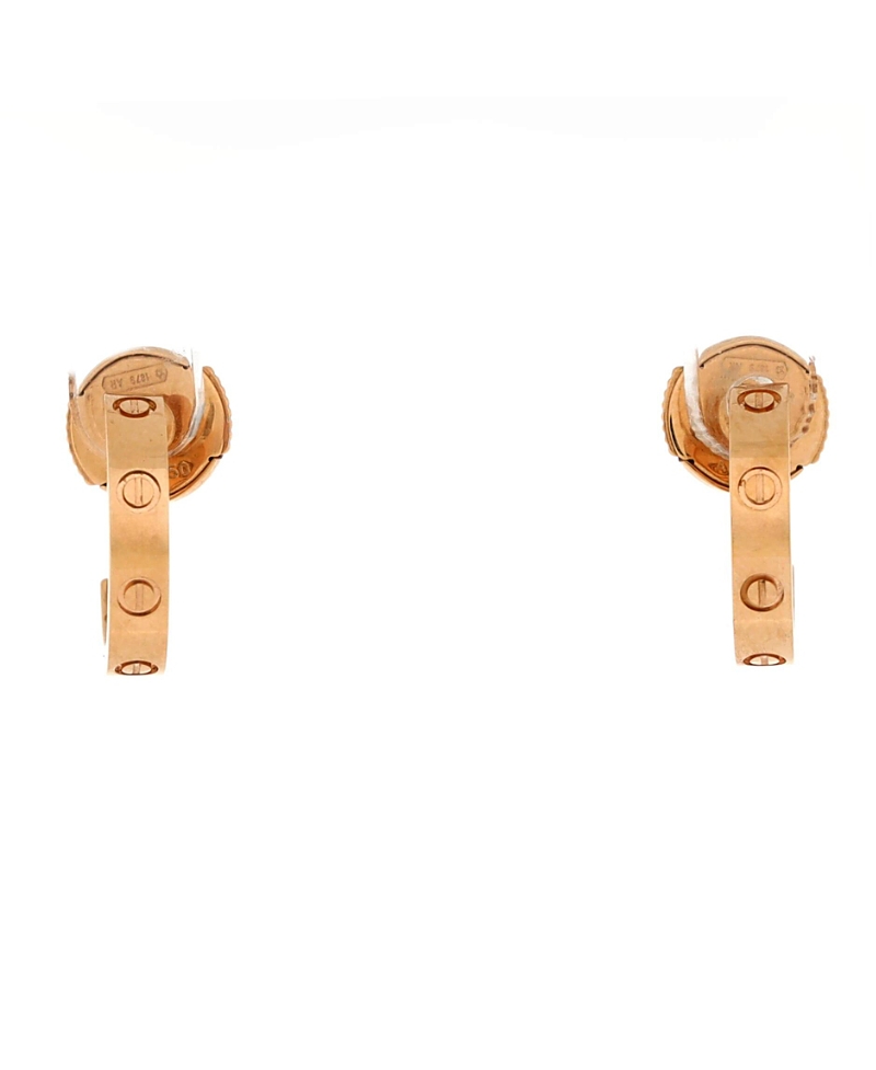 Pre-owned Pre-owned Cartier Cartier Small Love Hoop Earrings 18k Rose Gold