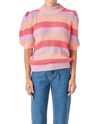 Women's Stripe Mockneck Sweater
