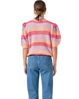 Women's Stripe Mockneck Sweater