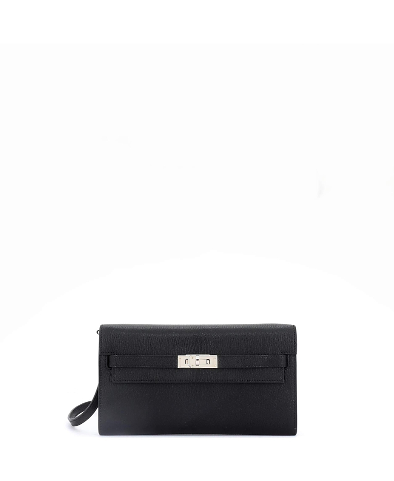 Pre-owned Pre-owned Hermes Hermes Kelly To Go Wallet Chevre Mysore In Black
