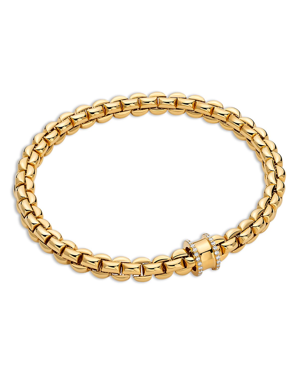Fope 18K Yellow Gold Eka Diamond Rondelle Flex'it Bracelet