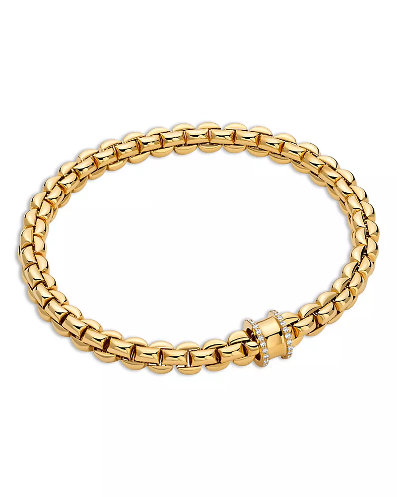 Fope 18K Yellow Gold Eka Diamond Rondelle Flex'it Bracelet