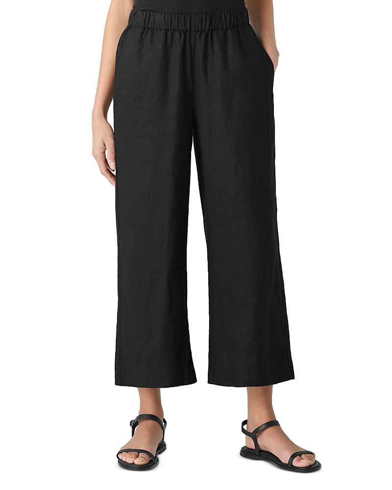 Eileen Fisher Linen Cropped Wide Leg Pants