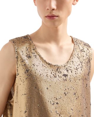 Gold Sequin Tank Top