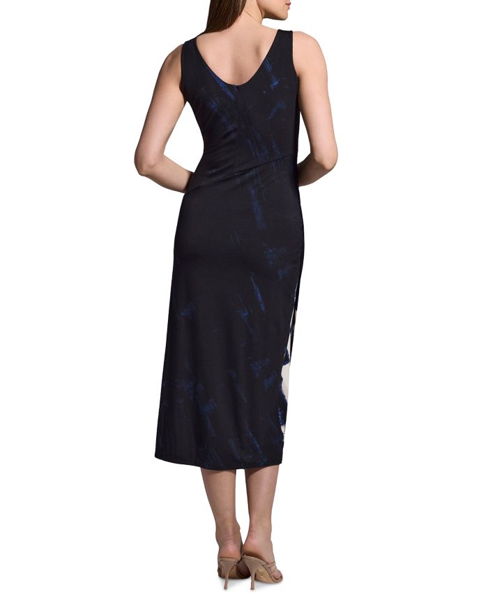 Abstract Ruched Knit Dress