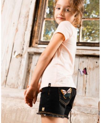 Girls' Jean Short with Embroidery - Little Kid