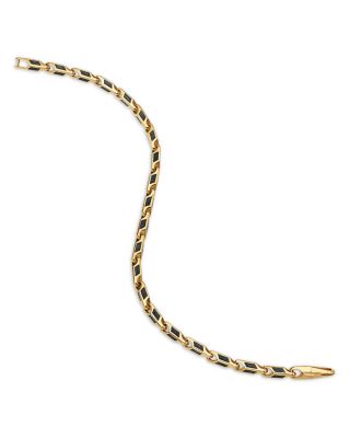Streamline&reg; Faceted Chain Bracelet in 18K Yellow Gold with Forged Carbon, 4.3mm