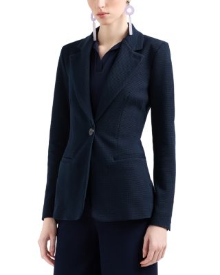 Textured Jacquard Jersey Knit Blazer Jacket