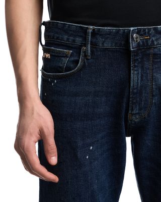 Slim Fit Paint Splattered Jeans in Multi