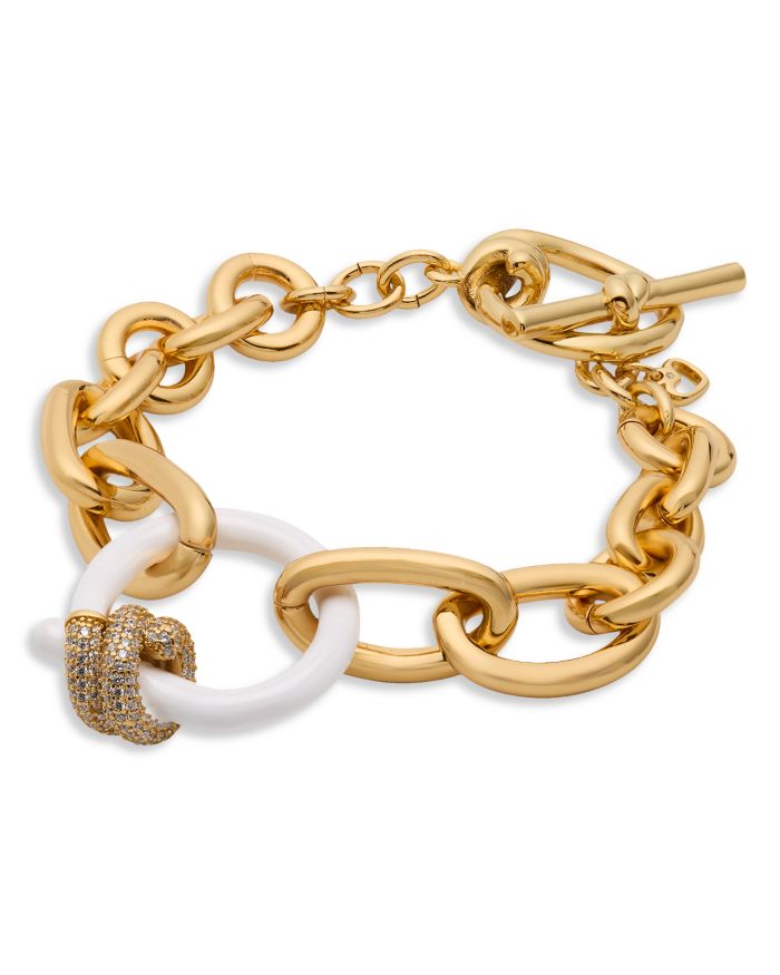 Ropes & Knots Pavé & Enamel Large Link Toggle Bracelet