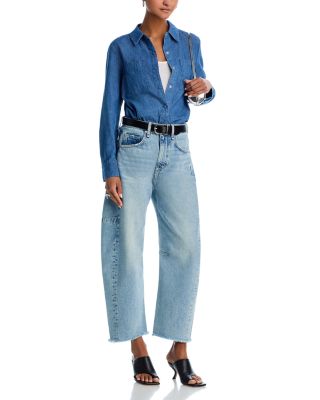 Charlie High Rise Ankle Barrel Leg Jeans in Lou