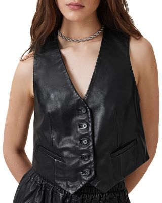 Arla Lea Leather Waistcoat