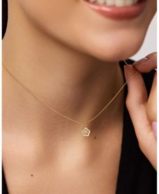  10k Flower Floating Lab Grown Diamond Necklace