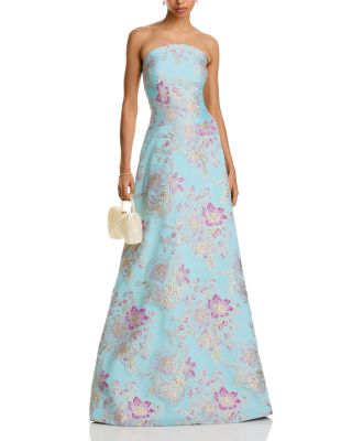 Sleeveless Metallic Multi Jacquard Gown  