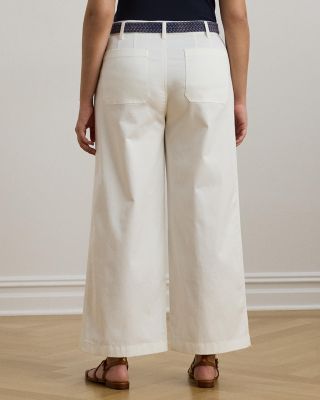 Stretch Chino Wide Leg Cropped Pants