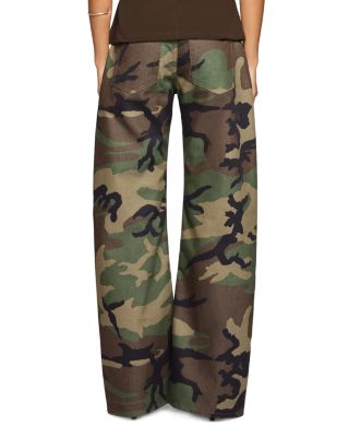 Enzo Mid Rise Barrel Leg Jeans in Camo