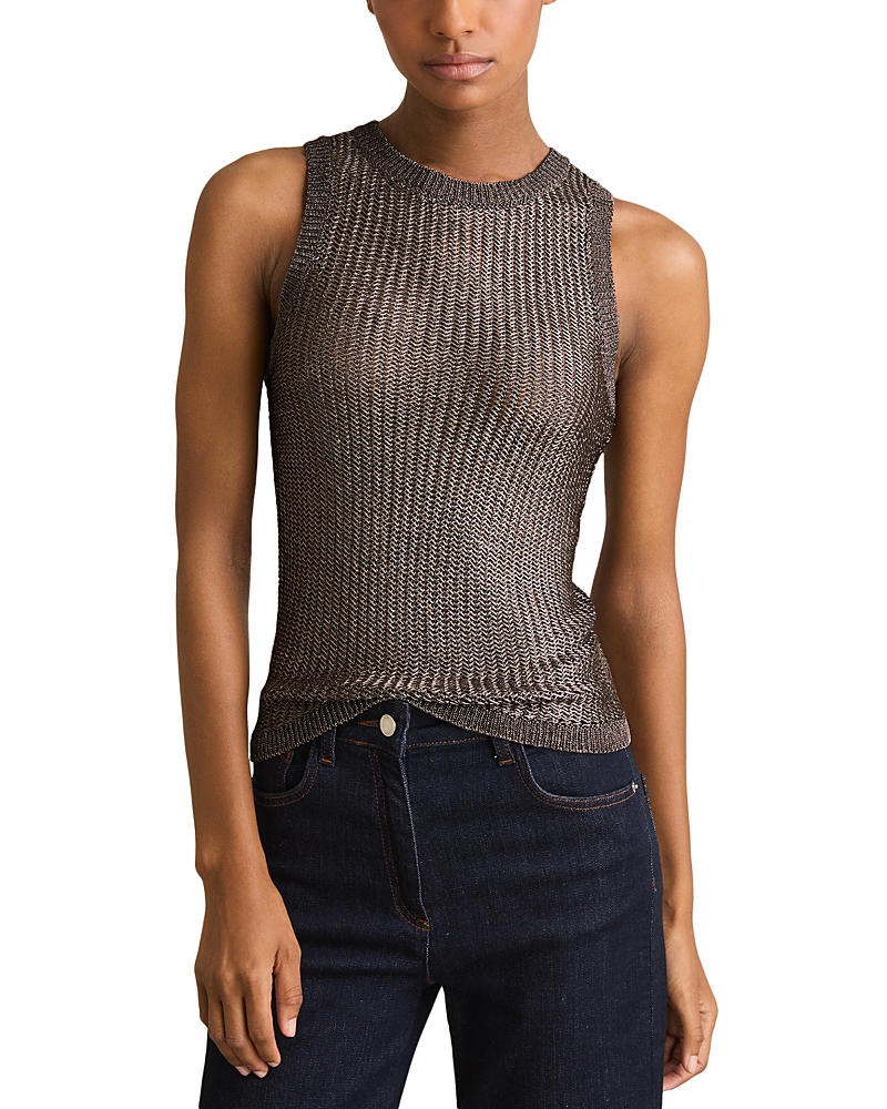Shop Reiss Tia Metallic Knit Top