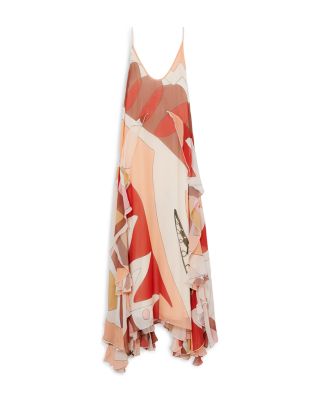 Petite Sasha Printed Ruffle Trim Dress