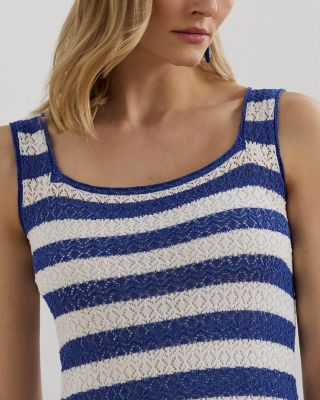 Ralph Lauren Striped Pointelle Knit Sweater Dress