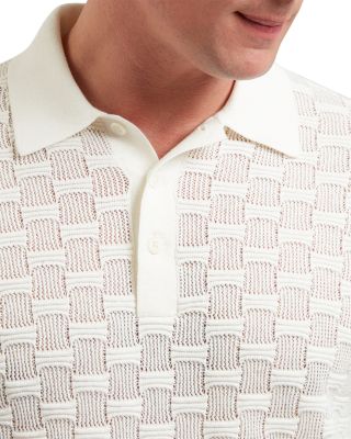 Waterby Short Sleeve Silk and Cotton Textured Polo