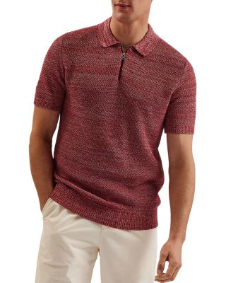 Blossam Textured Quarter Zip Polo Shirt