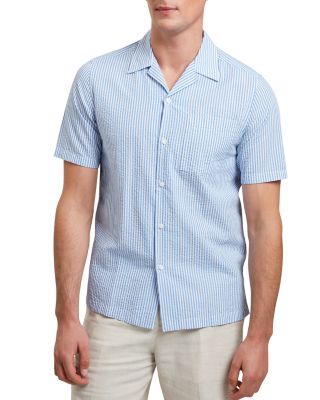Ellyson Short Sleeve Seersucker Relaxed Fit Button Down Shirt
