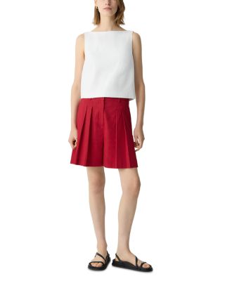 Pleated Linen Shorts