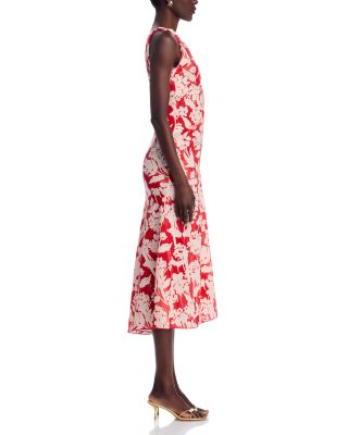 Asymmetric Ruched Detail Midi Dress