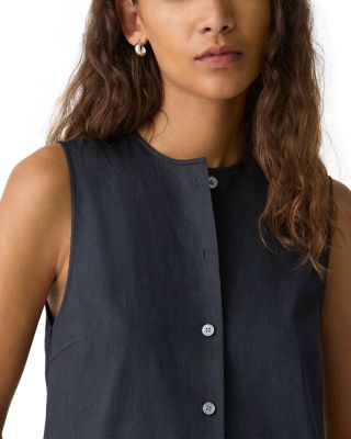 Sleeveless Linen Blend Mini Dress