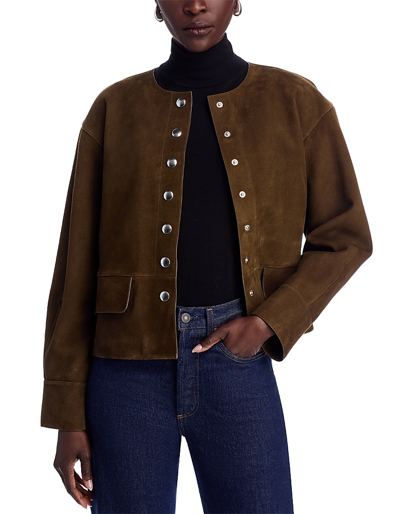 Proenza Schouler White Label Suede Robin Jacket In Brown