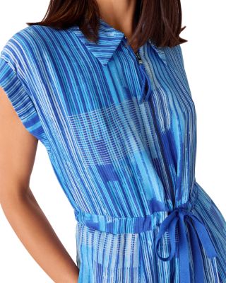 Stripe Print Zip Front Jumpsuit