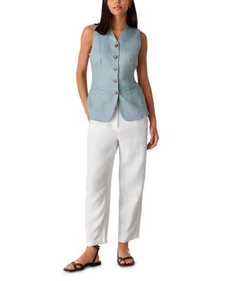 Linen Barrel Leg Trousers