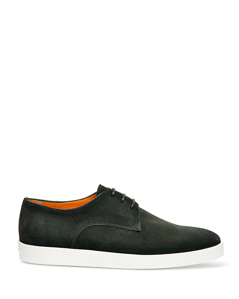Santoni Men's Atlantis Green Suede Oxford Dress Shoes In Black