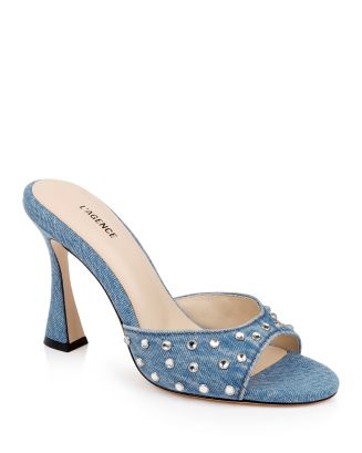 L'AGENCE Women's Lucienne Crystal Studded High Heel Sandals