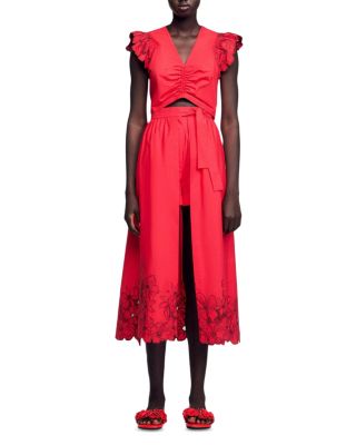 Cropped Ruffle Sleeve Floral Top