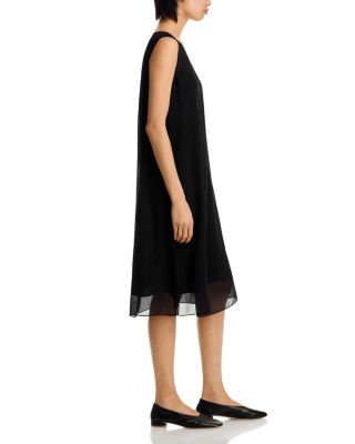 Bateau Neck Silk Dress