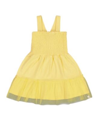 Deux par Deux - Girls' Smocked Organic Cotton Dress with Mesh Frill - Little Kid