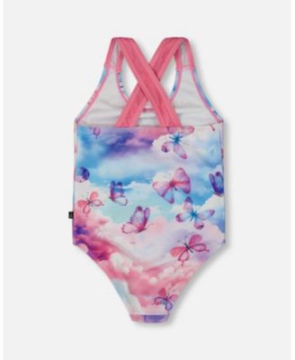 Girls' Printed One-Piece Swimsuit - Little Kid
