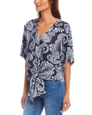 Flutter Sleeve Tie Front Top