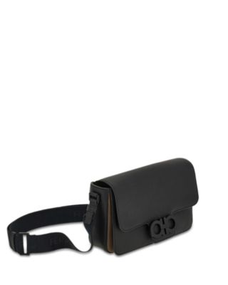 Double Gancini Leather Shoulder Bag