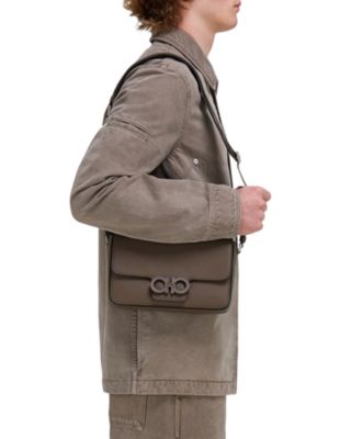 Double Gancini Leather Shoulder Bag