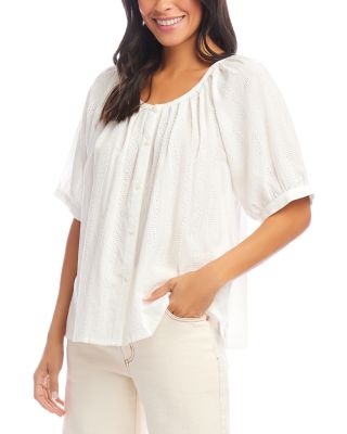 Short Sleeve Embroidered Peasant Top