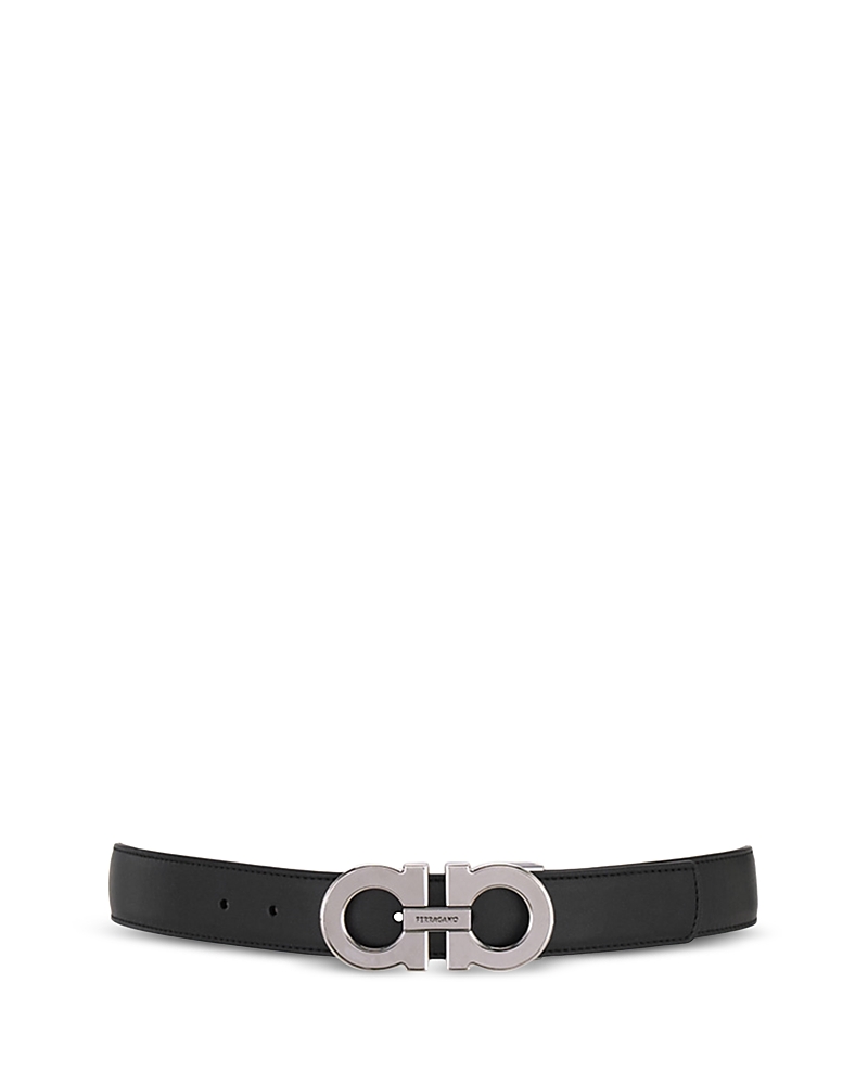 Ferragamo Men's Double Gancini Reversible Leather Belt