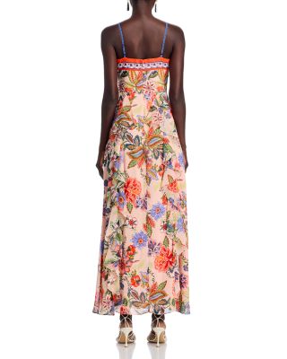 Floral Cascade Ruffle Maxi Dress